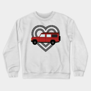 Double TireTrack Heart 4x4 off-road red vehicle all-terrain Crewneck Sweatshirt